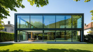 Mur de verre Masevaux : maison neuve réalisée Soreba
