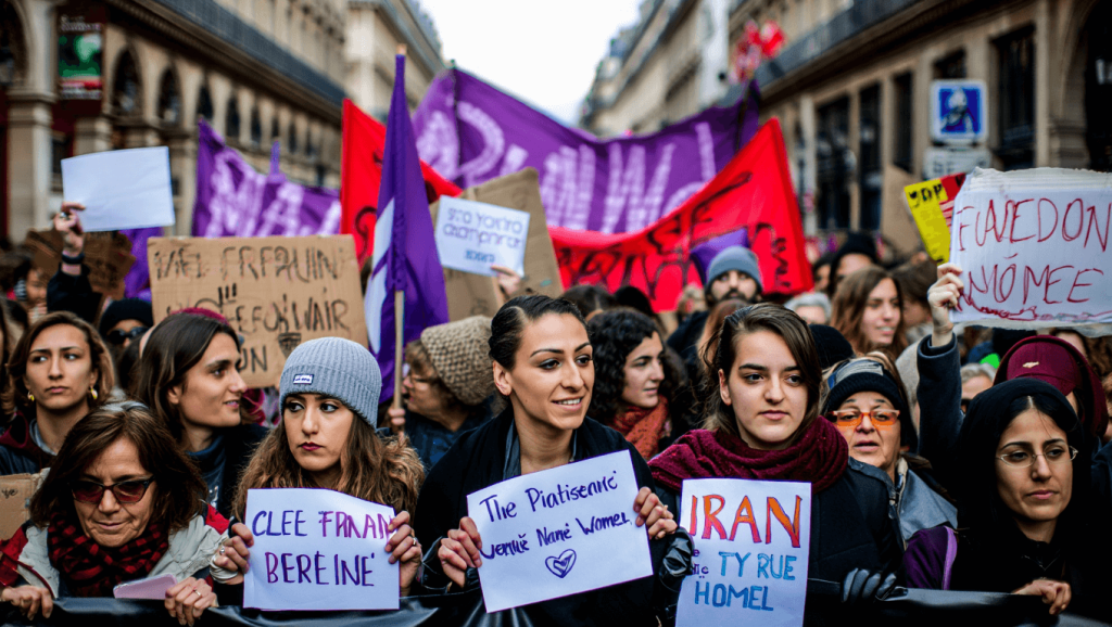 Paris 8-mars: femmes en tête de cortège pour soutenir les Iraniennes :
Reportage
"Ça concerne toutes les femmes" : dans le cortège parisien du 8-mars, les manifestantes défilent aussi pour les Iraniennes