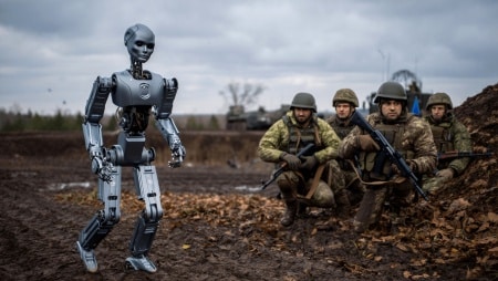 Des robots humanoïdes envoyés faire la guerre en Ukraine