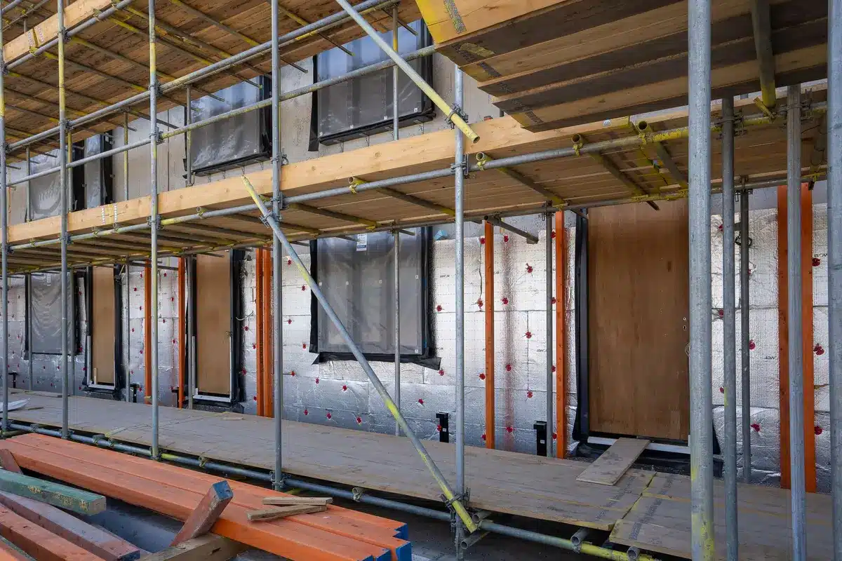 Structure de toiture en bois avec isolation intégrée pour extension habitable