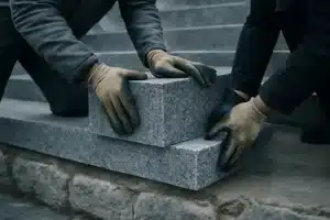 Granit Village-Neuf : nouvelles marches extérieures simplifient l'accès des riverains