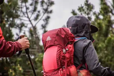Coureurs de trail en montagne sur un sentier alpin avec vue sur les Alpes