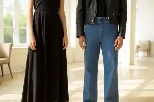 Gisèle Pelicot robe noire classique: Chloé Jouannet mise sur le jean large et le perfecto cuir Gisèle Pelicot robe noire classique: Chloé Jouannet mise sur le jean large et le perfecto cuir