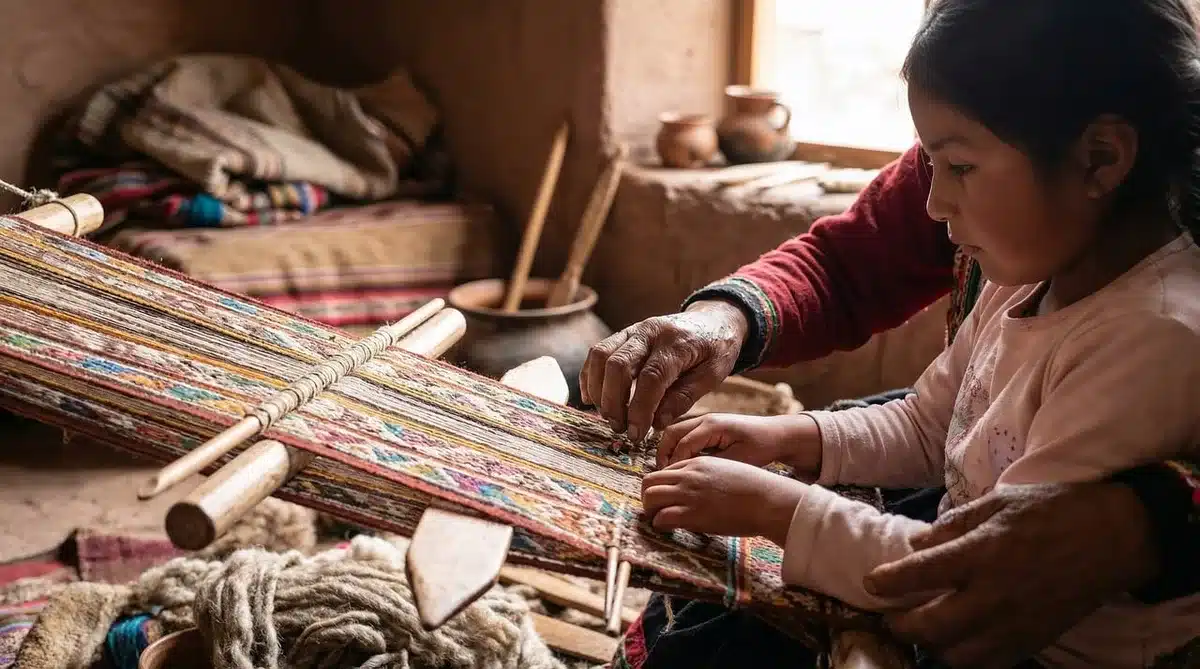 Artisan dans un atelier lumineux près d'une vitrine exposant des produits